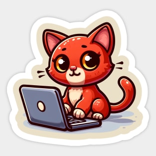 Computer Cat Sticker